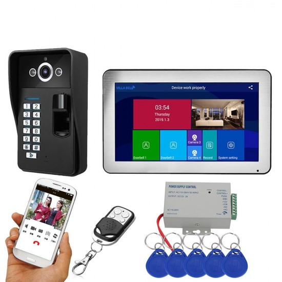 10 inch Wifi Wireless Fingerprint RFID Video Door Phone Doorbell Intercom System with Wired AHD 1080PDoor Access Control System,Support Remote APP Unlocking,Recording,Snapshots 10 inch Wifi Wireless Fingerprint RFID Video Door Phone Doorbell Intercom System with Wired AHD 1080PDoor Access Control System,Support Remote APP Unlocking,Recording,Snapshots