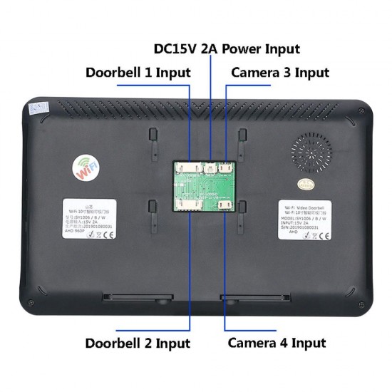 10 inch Wifi Wireless Video Door Phone Doorbell Intercom Entry System with HD 1080P Wired Camera Night Vision,Support Remote APP Intercom,Unlocking,Recording,Snapshots