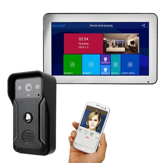 10 inch Wifi Wireless Video Door Phone Doorbell Intercom Entry System with HD 1080P Wired Camera Night Vision,Support Remote APP Intercom,Unlocking,Recording,Snapshots