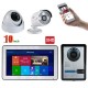 10 inch Wired Wifi Video Door Phone Doorbell Intercom Entry System and 2CH AHD Security Camera,Support Remote APP Intercom,Unlocking,Recording