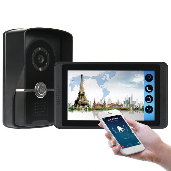 7 Inch Capacitive Touch Wifi Wired Video Doorbell Video Camera Phone Remote Call Unlock Video Intercom