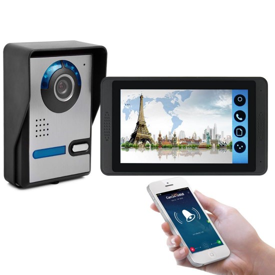 7 Inch Capacitive Touch Wireless Wired Video Doorbell Video Camera Phone Remote Call Unlock Video Intercom