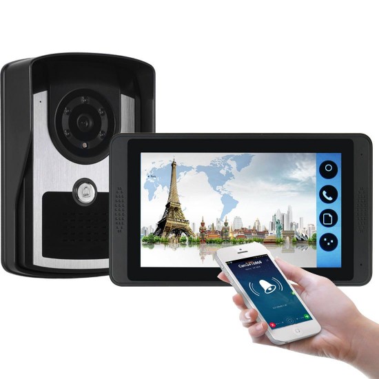 7 Inch Touch Wifi Wired Video Doorbell Video Camera Phone Remote Call Unlock Video Intercom