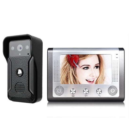 7 Inch Video Door Phone Doorbell Intercom Kit 1-camera 1-monitor Night Vision