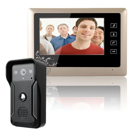 7 Inch Video Door Phone Doorbell Intercom Kit 1-camera 1-monitor Night Vision