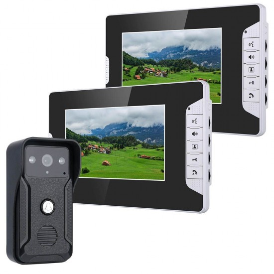 7 Inch Video Door Phone Doorbell Intercom Kit 1-camera 1-monitor Night Vision with 700TVL Camera