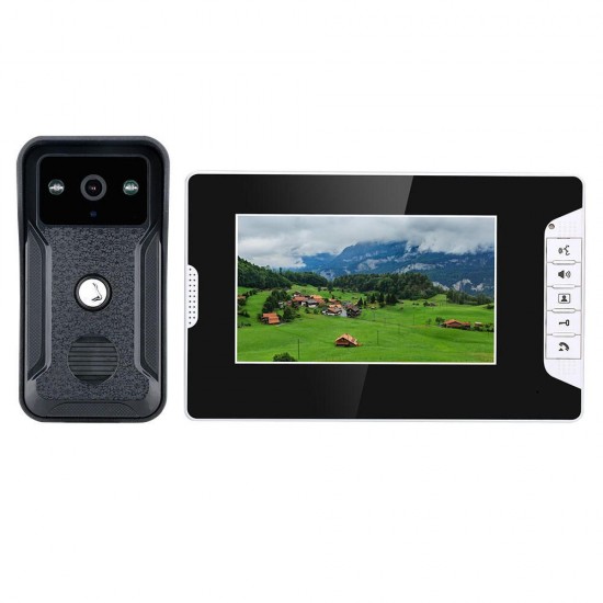 7 Inch Video Door Phone Doorbell Intercom Kit 1Camera 1 Monitor Night Vision with 700TVL Camera