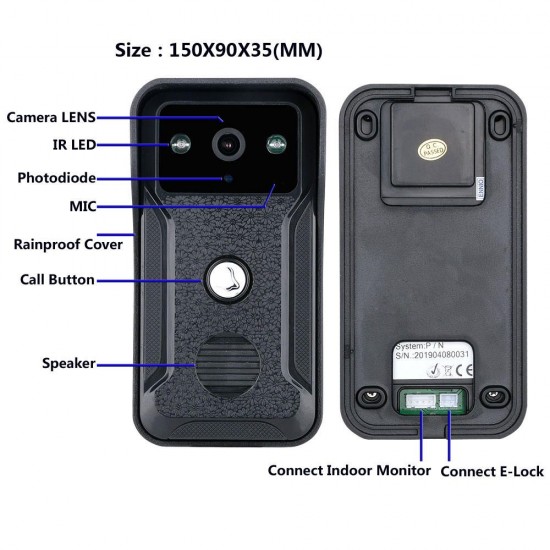 7 Inch Video Door Phone Doorbell Intercom Kit 2 Camera 1 Monitor Night Vision with 700TVL Camera 7 Inch Video Door Phone Doorbell Intercom Kit 2 Camera 1 Monitor Night Vision with 700TVL Camera