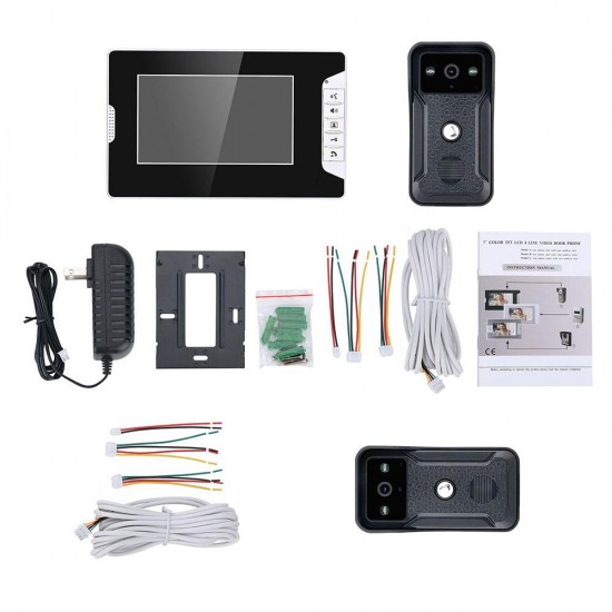 7 Inch Video Door Phone Doorbell Intercom Kit 2 Camera 1 Monitor Night Vision with 700TVL Camera 7 Inch Video Door Phone Doorbell Intercom Kit 2 Camera 1 Monitor Night Vision with 700TVL Camera