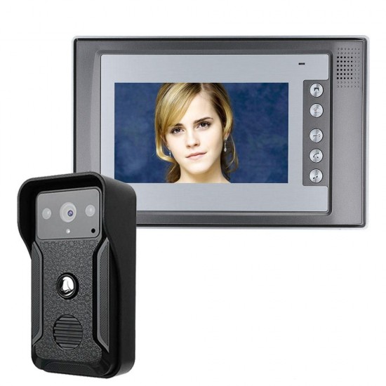 7 Inch Video Doorbell Intercom Kit 1-camera 1-monitor Night Vision Doorbell