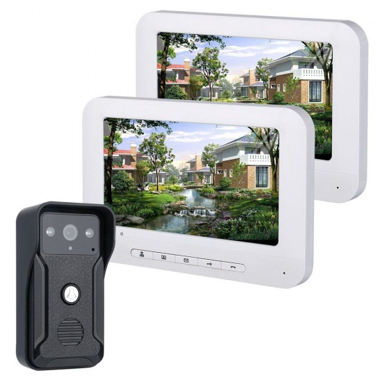 7 Inch Video Phone Doorbell Intercom Kit 1-camera 1-monitor Night Vision with 700TVL Camera