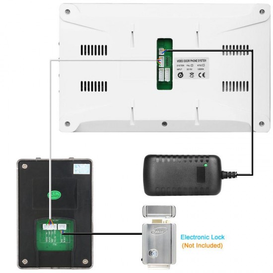 7 Inch Wired Video Door Phone Doorbell Intercom Kit 1-camera 1-monitor Night Vision Doorbell