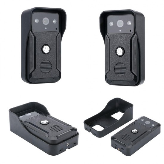 7 Inch Wired Video Door Phone Doorbell Intercom Kit 1-camera 2-monitor Night Vision Doorbell