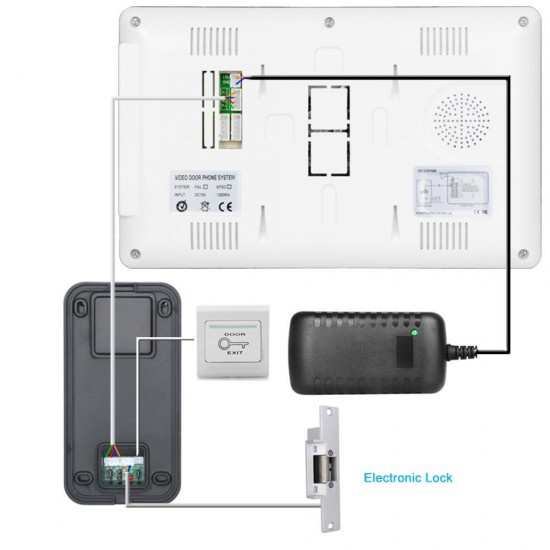 7 Inch Wired Video Door Phone Video Intercom Doorbell System 1 Monitor 1 RFID IR-CUT Camera + Electric Magnetic Lock