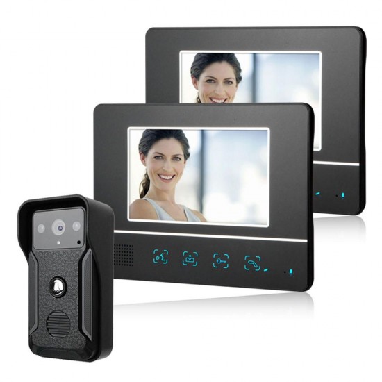 7 Inch Wired Video Doorbell Intercom Kit 1-camera 2-monitor Night Vision Doorbell 7 Inch Wired Video Doorbell Intercom Kit 1-camera 2-monitor Night Vision Doorbell