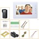 7 Inch Wired Video Phone Doorbell Intercom Kit 1-camera 2-monitor Night Vision Doorbell