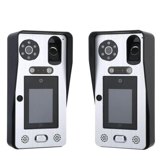 7 inchVideo Door Phone Doorbell Intercom System with Face Recognition Fingerprint RFIC Wired 1000TVL Camera