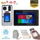 7 inchWifi Wireless Face RecognitionFingerprint IC Video Door Phone Doorbell Intercom System with Wired 1080P Camera,Support Remote APP Unlocking,Recording,Snapshots