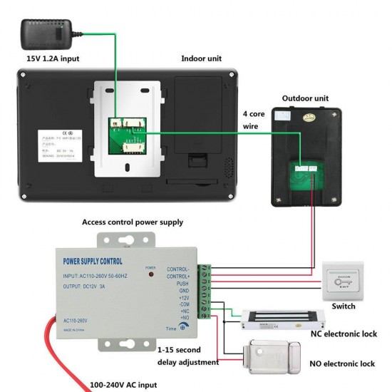 7 inch 2 MonitorsWireless WIFI Video Door Phone Doorbell Intercom Entry System with Wired HD 1080P Wired Camera Night Vision,Support Remote APP intercom,unlocking,Recording,Snapshots 7 inch 2 MonitorsWireless WIFI Video Door Phone Doorbell Intercom Entry System with Wired HD 1080P Wired Camera Night Vision,Support Remote APP intercom,unlocking,Recording,Snapshots