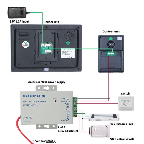 7 inch 2 Monitors Wired /Wireless Video Door Phone Doorbell Intercom Entry System with HD 1080P Wired Camera Night Vision,Support Remote APP Intercom,Unlocking,Recording,Snapshots 7 inch 2 Monitors Wired /Wireless Video Door Phone Doorbell Intercom Entry System with HD 1080P Wired Camera Night Vision,Support Remote APP Intercom,Unlocking,Recording,Snapshots