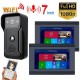 7 inch 2 Monitors Wired /Wireless Video Doorbell Intercom Entry System with HD 1080P Wired Camera Night Vision,Support Remote APP intercom,unlocking,Recording,Snapshots