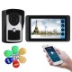 7 inch Capacitive Touch Wifi Wired Video Doorbell Video Camera Phone Remote Swipe Card Unlock lock Video Intercom