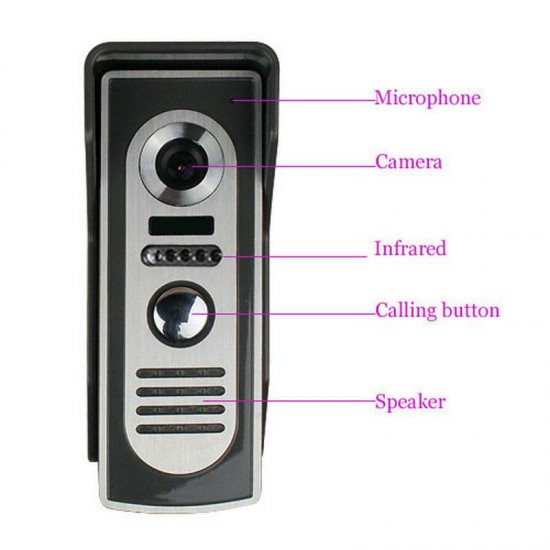 7 inch Record Wired Video Door Phone Doorbell Intercom System with AHD 1080P Camera