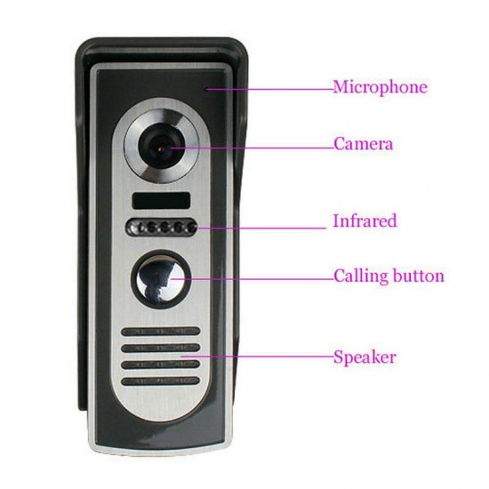 7 inch Record Wired Video Door Phone Doorbell Intercom System with2Pcs AHD 1080P Camera