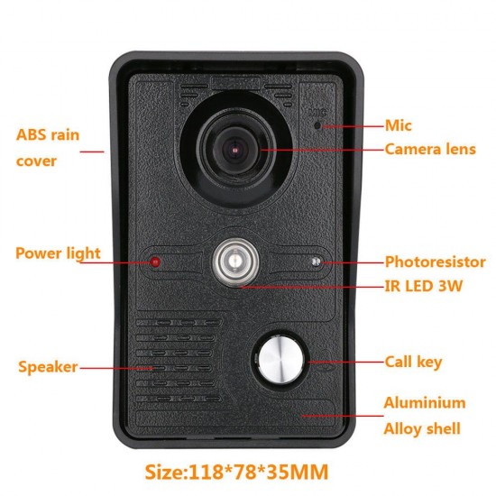 7 inch Record Wired Video Door Phone Doorbell Intercom System with AHD 1080P Camera