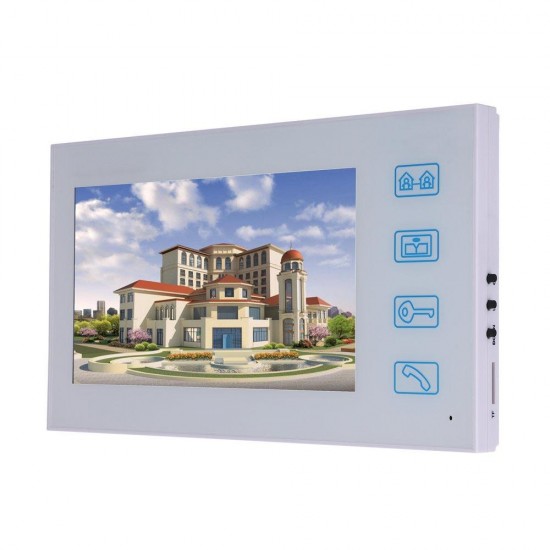 7 inch Record Wired Video Door Phone Doorbell Intercom System with AHD 1080P Camera White Video Intercom System Kit
