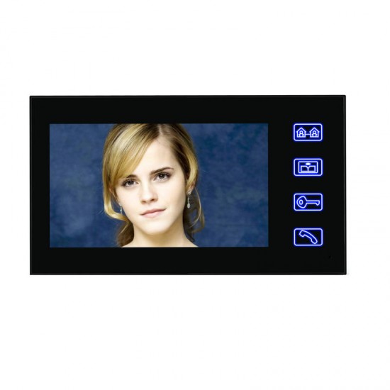 7 inch Video Door Phone Doorbell Intercom System with Face Recognition Fingerprint RFIC Wired 1000TVL Camera
