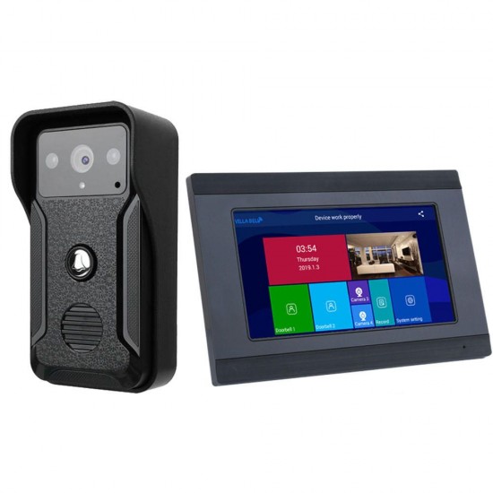 7 inch Wired Wifi Video Doorbell Intercom Entry System with 2pcs HD 1080P Wired Camera Night Vision,Support Remote APP Intercom,Unlocking,Recording,Snapshots 7 inch Wired Wifi Video Doorbell Intercom Entry System with 2pcs HD 1080P Wired Camera Night Vision,Support Remote APP Intercom,Unlocking,Recording,Snapshots
