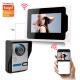 701FA11 7 Inch Wired / Wireless Wifi RFID Password Video Door Phone Doorbell Intercom Entry System with 1080P Wired Camera Night Vision