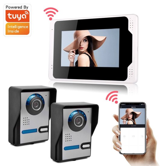 701FA11 7 Inch Wired / Wireless Wifi RFID Password Video Door Phone Doorbell Intercom Entry System with 1080P Wired Camera Night Vision 701FA11 7 Inch Wired / Wireless Wifi RFID Password Video Door Phone Doorbell Intercom Entry System with 1080P Wired Camera Night Vision