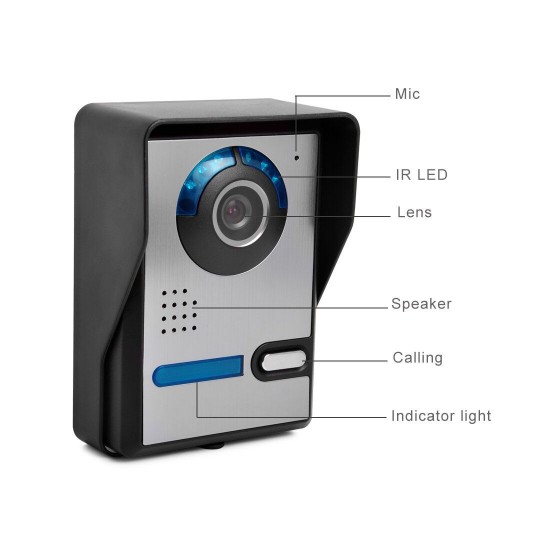 701FA14 7 Inch Wired / Wireless Wifi RFID Password Video Door Phone Doorbell Intercom Entry System with AHD 1080P Wired Camera Night Vision 701FA14 7 Inch Wired / Wireless Wifi RFID Password Video Door Phone Doorbell Intercom Entry System with AHD 1080P Wired Camera Night Vision