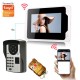 701FD11 7InchFingerPrint PassLock Wired / Wireless Wifi RFID Password Video Door Phone Doorbell Intercom Entry System with 1080P Wired Camera Night Vision