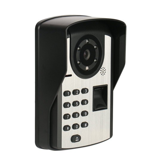 701FD12 7InchFingerPrint PassLock Wired / Wireless Wifi RFID Password Video Door Phone Doorbell Intercom Entry System with 1080P WiredNight Vision Camera