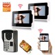 701FD12 7InchFingerPrint PassLock Wired / Wireless Wifi RFID Password Video Door Phone Doorbell Intercom Entry System with 1080P WiredNight Vision Camera