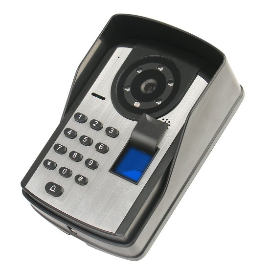 701FD13 7InchFingerPrint PassLock Wired / Wireless Wifi RFID Password Video Door Phone Doorbell Intercom Entry System with 1080P Wired Camera Night Vision
