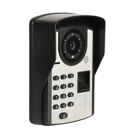 701FD14 7InchFingerPrint PassLock Wired / Wireless Wifi RFID Password Video Door Phone Doorbell Intercom Entry System with 1080P Wired Camera Night Vision