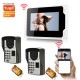 701FD21 7InchFingerPrint PassLock Wired / Wireless Wifi RFID Password Video Door Phone Doorbell Intercom Entry System with 1080P Wired Camera Night Vision