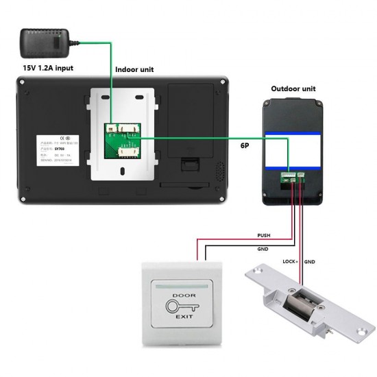 7inch Wireless Wifi RFID Video Door Phone Doorbell Intercom Entry System with NO Electric Door Lock 7inch Wireless Wifi RFID Video Door Phone Doorbell Intercom Entry System with NO Electric Door Lock