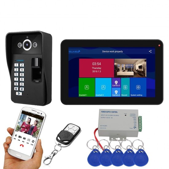 9 inch Wifi Wireless Fingerprint RFID Video Doorbell Intercom System with Wired AHD 1080PDoor Access Control System,Support Remote APP Unlocking,Recording,Snapshots 9 inch Wifi Wireless Fingerprint RFID Video Doorbell Intercom System with Wired AHD 1080PDoor Access Control System,Support Remote APP Unlocking,Recording,Snapshots