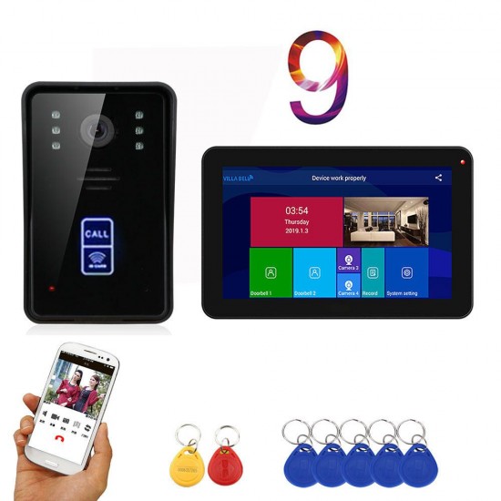 9inch Wireless Wifi RFID Video Door Phone Doorbell Intercom Entry System with Wired IR-CUT 1080P Wired Camera Night Vision,Support Remote APP Unlocking,Recording,Snapshots 9inch Wireless Wifi RFID Video Door Phone Doorbell Intercom Entry System with Wired IR-CUT 1080P Wired Camera Night Vision,Support Remote APP Unlocking,Recording,Snapshots