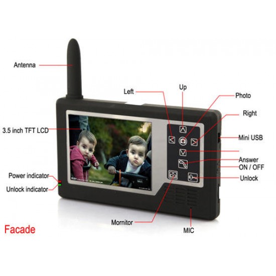 CT3501A11 3.5inch Color Wireless Video Intercom Doorbell Phone System CT3501A11 3.5inch Color Wireless Video Intercom Doorbell Phone System