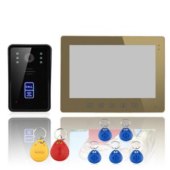 SY1001A-MJID11 10 RFID Video Door Phone Intercom Doorbell Touch Button Remote Unlock Camera