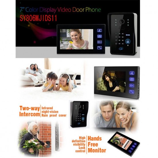 SY806MJIDS12 LCD Video Door Phone With IR Camera & Code Keypad