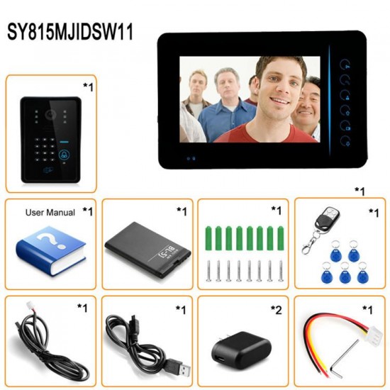 SY806MJIDSW11 2.4G Wireless RFID Phone Intercom Doorbell Remote Camera Monitor Access Control