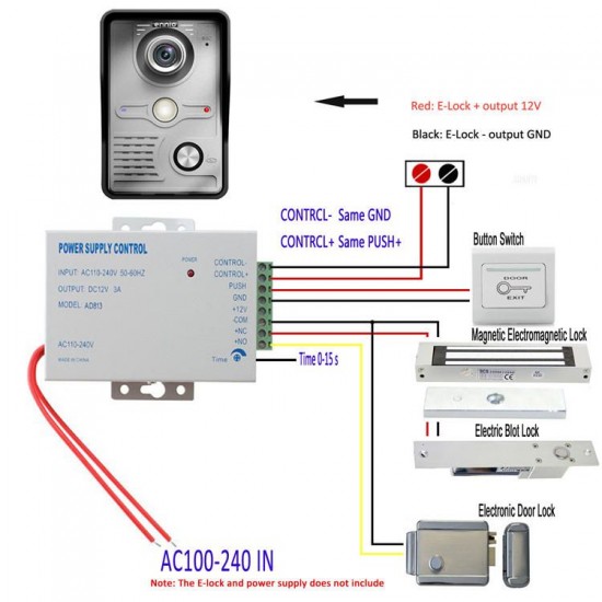 SY809MKW11 7 Inch Video Door Phone Doorbell Intercom System Night Vision Camera and Monitor