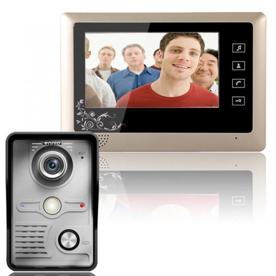 SY809MKW11 7 Inch Video Door Phone Doorbell Intercom System Night Vision Camera and Monitor